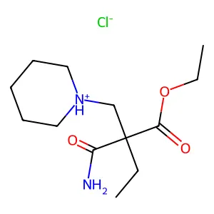 Malonamic acid, 2-ethyl-2-(piperidinomethyl)-, ethyl ester, monohydrochloride structure