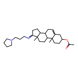 17-((3-(1-Pyrrolidinyl)propyl)imino)androst-5-en-3-ol 3-acetate structure