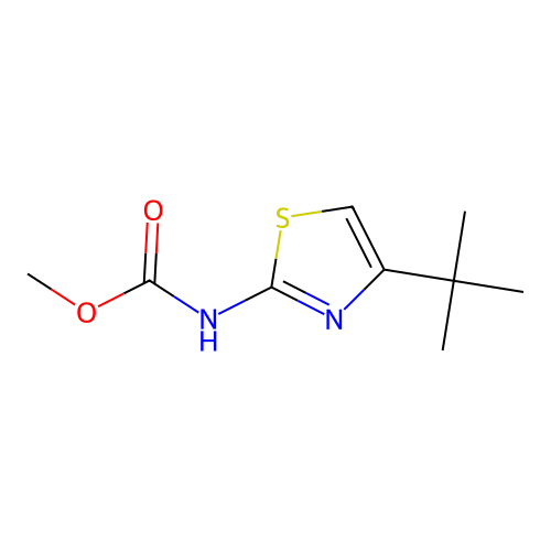 Carbamic acid, [4-(1,1-dimethylethyl)-2-thiazolyl]-, methyl ester structure