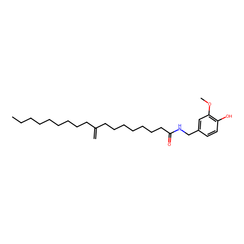 Octadecanamide, N-((4-hydroxy-3-methoxyphenyl)methyl)-9-methylene- structure
