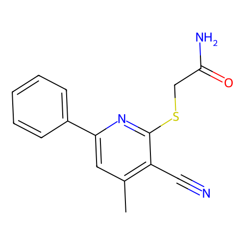 2-((3-Cyano-4-methyl-6-phenylpyridin-2-yl)thio)acetamide structure
