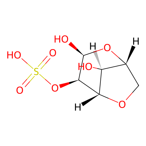 alpha-D-Galactopyranose, 3,6-anhydro-, 2-(hydrogen sulfate) structure