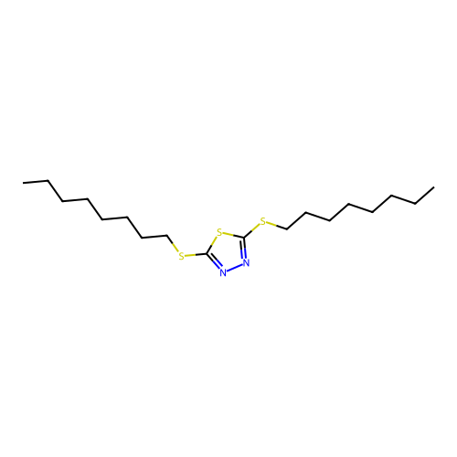 Bis(octylsulfanyl)-1,3,4-thiadiazole structure