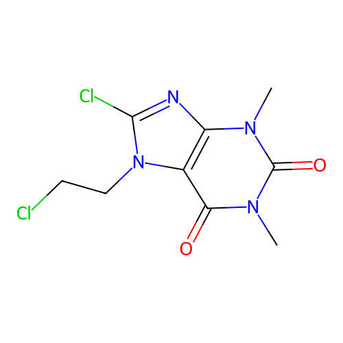 8-chloro-7-(2-chloroethyl)-1,3-dimethyl-1H-purine-2,6(3H,7H)-dione structure
