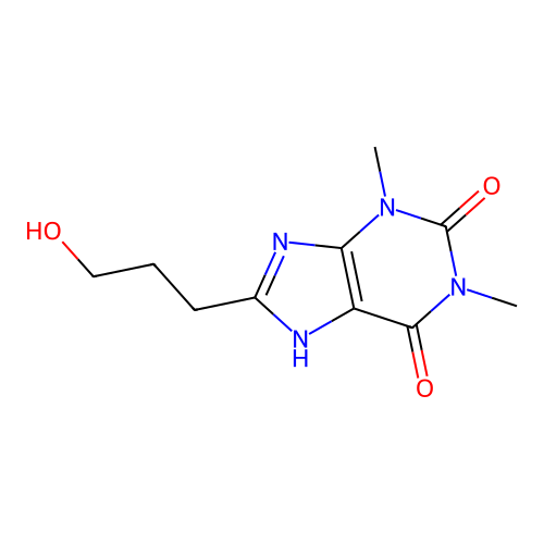 8-(3-hydroxypropyl)-1,3-dimethyl-7H-purine-2,6-dione structure