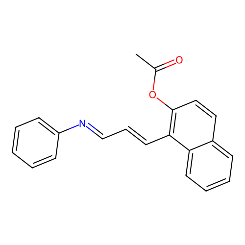 2-Naphthalenol, 1-(3-(phenylimino)-1-propenyl)-, acetate (ester) structure