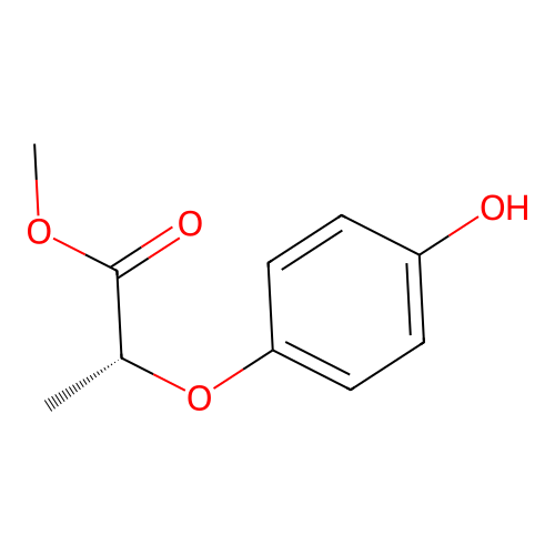 Methyl (R)-2-(4-hydroxyphenoxy)propionate structure