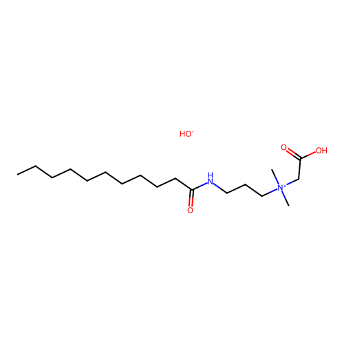 Carboxymethyldimethyl-3-((1-oxoundecyl)amino)propylammonium hydroxide structure