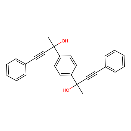 2,2'-Benzene-1,4-diylbis(4-phenylbut-3-yn-2-ol) structure