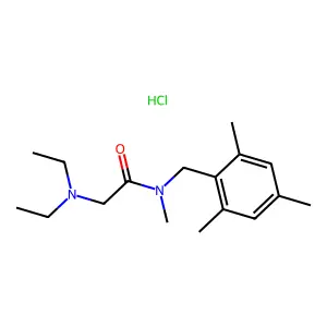 Acetamide, 2-(diethylamino)-N-methyl-N-(2,4,6-trimethylbenzyl)-, hydrochloride structure