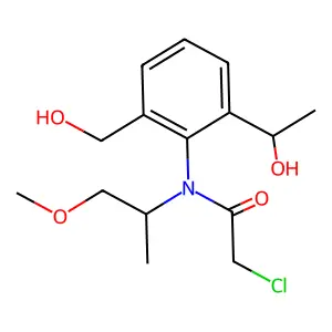 Acetamide, 2-chloro-N-(2-(1-hydroxyethyl)-6-(hydroxymethyl)phenyl)-N-(2-methoxy-1-methylethyl)-, (R*,R*)- structure