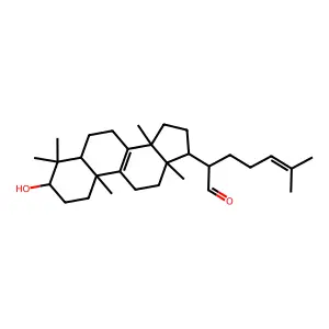 3beta-Hydroxylanosta-8,24-diene-21-al structure