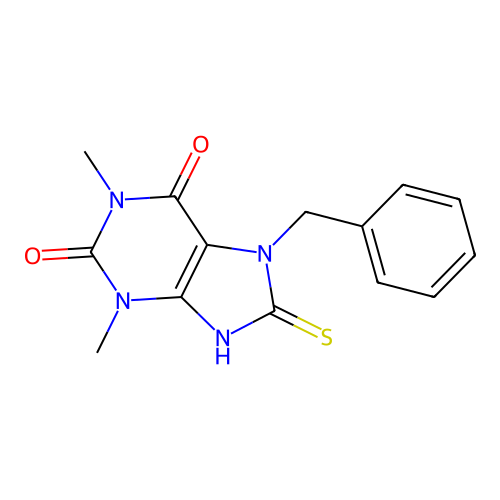 7-Benzyl-8-mercapto-1,3-dimethyl-3,7-dihydro-purine-2,6-dione structure