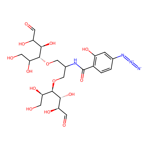 N-(4-azidosalicylamide)-1,2-bis(mannos-4'-yloxy)propyl-2-amine structure
