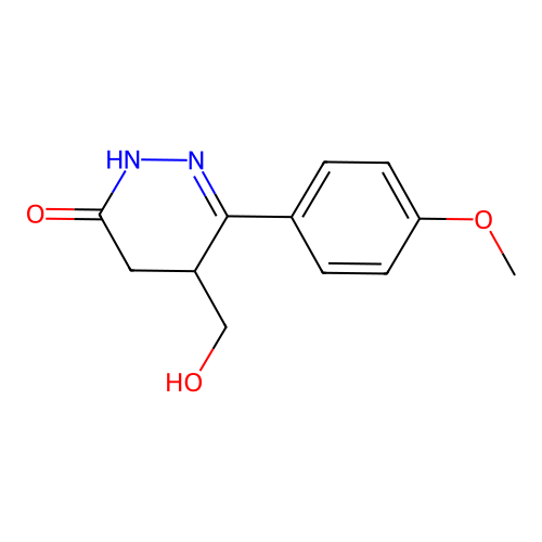 3(2H)-Pyridazinone, 4,5-dihydro-5-(hydroxymethyl)-6-(p-methoxyphenyl)- structure
