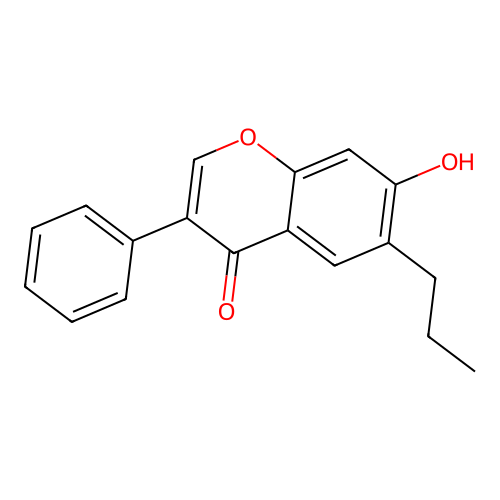7-hydroxy-3-phenyl-6-propyl-4H-chromen-4-one structure