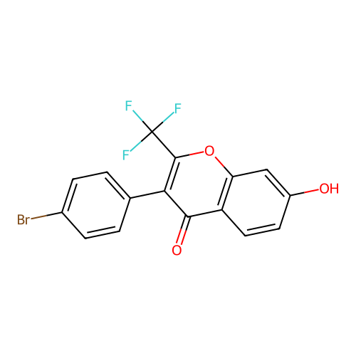 3-(4-Bromophenyl)-7-hydroxy-2-(trifluoromethyl)chromen-4-one structure