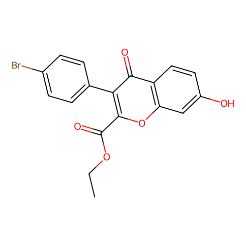 Ethyl 3-(4-bromophenyl)-7-hydroxy-4-oxochromene-2-carboxylate structure