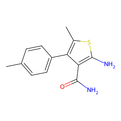 2-Amino-5-methyl-4-(4-methylphenyl)thiophene-3-carboxamide structure
