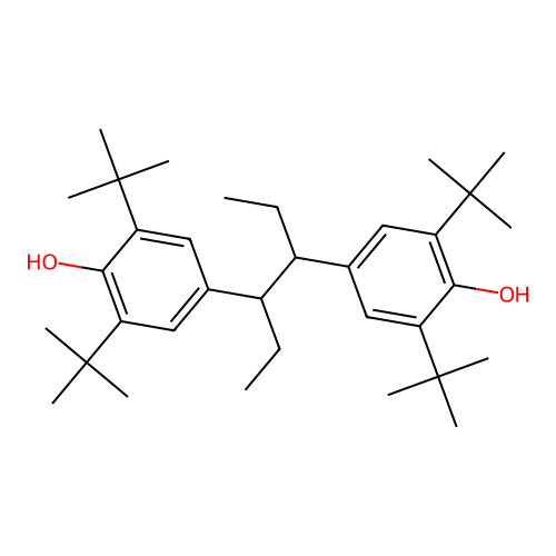 Phenol, 4,4'-(1,2-diethyl-1,2-ethanediyl)bis(2,6-bis(1,1-dimethylethyl)- structure