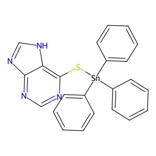 1H-Purine, 6-[(triphenylstannyl)thio]- structure