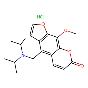 7H-Furo(3,2-g)(1)benzopyran-7-one, 4-((bis(1-methylethyl)amino)methyl)-9-methoxy-, hydrochloride structure