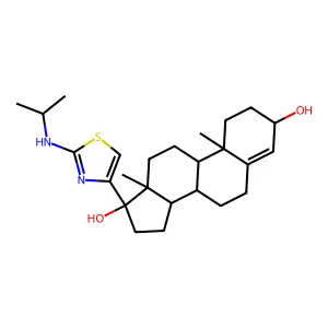 Androst-4-ene-3-beta,17-alpha-diol, 17-beta-(2-(isopropylamino)-4-thiazolyl)- structure
