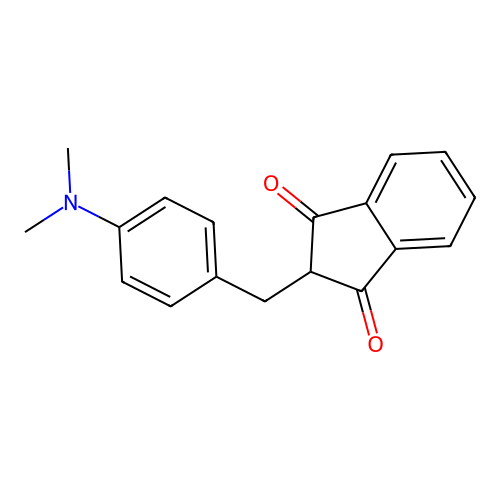1H-Indene-1,3(2H)-dione, 2-[[4-(dimethylamino)phenyl]methyl]- structure