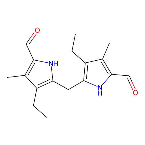 1H-Pyrrole-2-carboxaldehyde, 5,5'-methylenebis[4-ethyl-3-methyl- structure