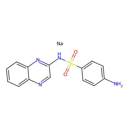 sodium 4-amino-N-(quinoxalin-2-yl)benzene-1-sulfonamide structure
