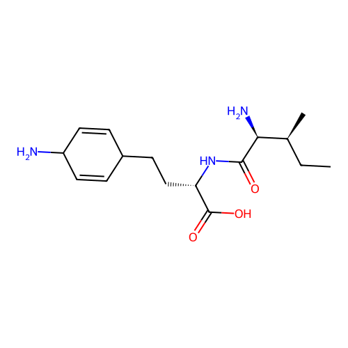 Butanoic acid, L-2-amino-4-(4-amino-2,5-cyclohexadien-1-yl)-L-isoleucyl- structure