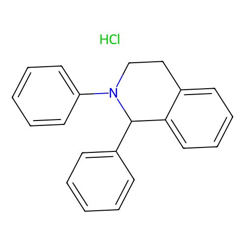 1,2-Diphenyl-1,2,3,4-tetrahydroisoquinoline--hydrogen chloride (1/1) structure