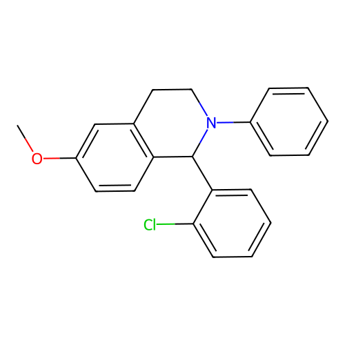 Isoquinoline, 1,2,3,4-tetrahydro-1-(2-chlorophenyl)-6-methoxy-2-phenyl- structure