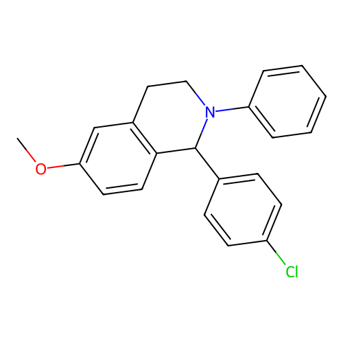 Isoquinoline, 1,2,3,4-tetrahydro-1-(4-chlorophenyl)-6-methoxy-2-phenyl- structure