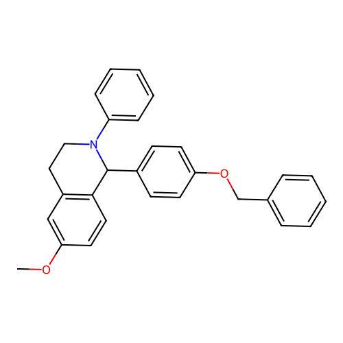 Isoquinoline, 1,2,3,4-tetrahydro-6-methoxy-2-phenyl-1-(4-(phenylmethoxy)phenyl)- structure