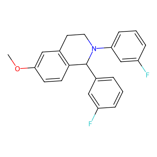 1,2-Bis(3-fluorophenyl)-6-methoxy-1,2,3,4-tetrahydroisoquinoline structure