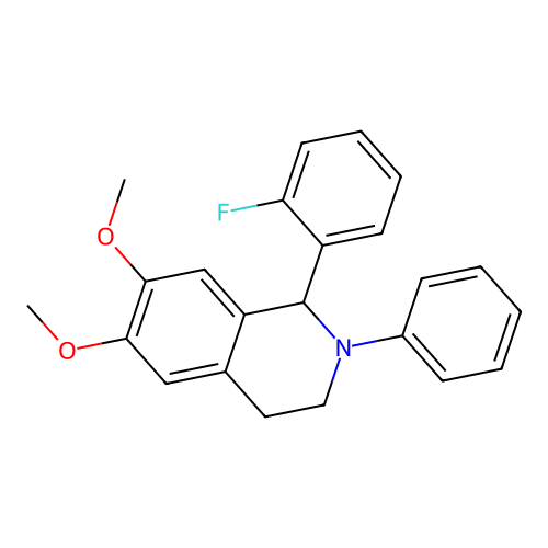 Isoquinoline, 1,2,3,4-tetrahydro-6,7-dimethoxy-1-(2-fluorophenyl)-2-phenyl- structure