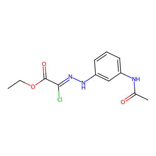 Acetic Acid, Chloro((3-acetamidophenyl)hydrazono)-, Ethyl Ester structure