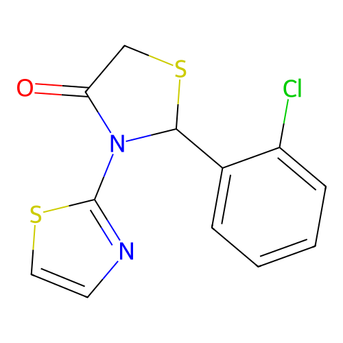 2-(2-Chlorophenyl)-3-(1,3-thiazol-2-yl)-1,3-thiazolidin-4-one structure