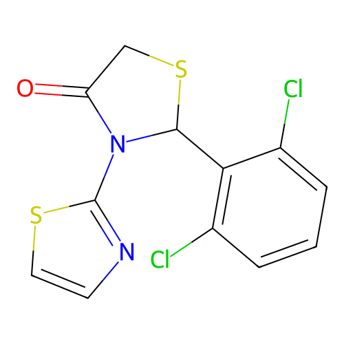 2-(2,6-Dichlorophenyl)-3-(1,3-thiazol-2-yl)-1,3-thiazolidin-4-one structure
