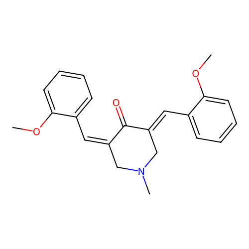 3,5-Bis[(2-methoxyphenyl)methylidene]-1-methylpiperidin-4-one structure