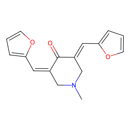 4-Piperidinone, 3,5-bis(2-furanylmethylene)-1-methyl- structure