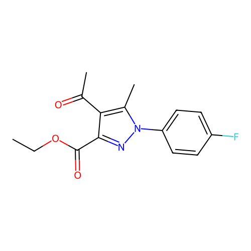 ethyl 4-acetyl-1-(4-fluorophenyl)-5-methyl-1H-pyrazole-3-carboxylate structure