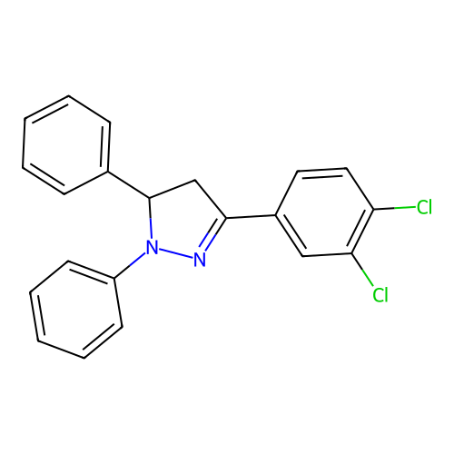 5-(3,4-Dichlorophenyl)-2,3-diphenyl-3,4-dihydropyrazole structure