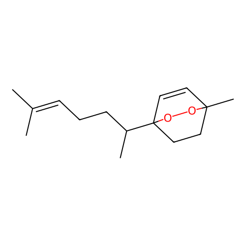 1-Methyl-4-(6-methylhept-5-en-2-yl)-2,3-dioxabicyclo[2.2.2]oct-5-ene structure