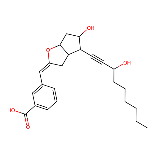 20-Methyl-13,14-didehydro-2,4-inter-3-phenylene prostaglandin I2 structure
