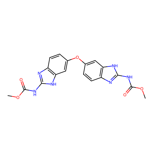Carbamic acid, (oxybis(1H-benzimidazole-5,2-diyl))bis-, dimethyl ester structure
