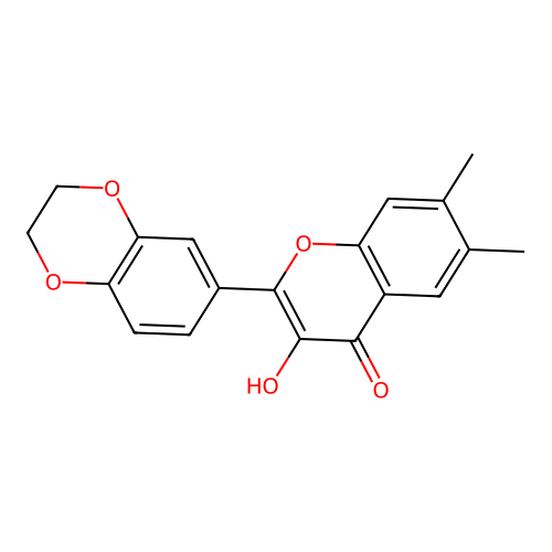2-(2,3-dihydrobenzo[b][1,4]dioxin-6-yl)-3-hydroxy-6,7-dimethyl-4H-chromen-4-one structure
