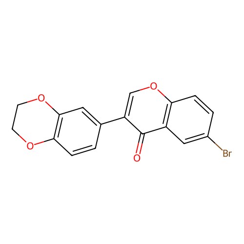 6-bromo-3-(2,3-dihydrobenzo[b][1,4]dioxin-6-yl)-4H-chromen-4-one structure