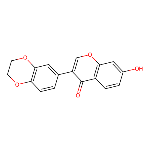 3-(2,3-dihydro-1,4-benzodioxin-6-yl)-7-hydroxy-4H-chromen-4-one structure